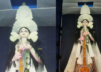 এবার বিরাট বড় সরস্বতী প্রতিমা বর্ধমান জেলায়।