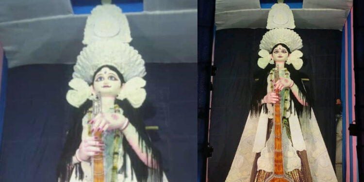 এবার বিরাট বড় সরস্বতী প্রতিমা বর্ধমান জেলায়।